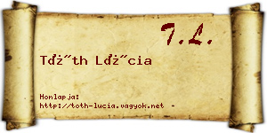 Tóth Lúcia névjegykártya